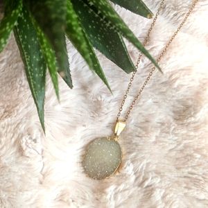 Druzy Rose Quartz Necklace (Reversible)